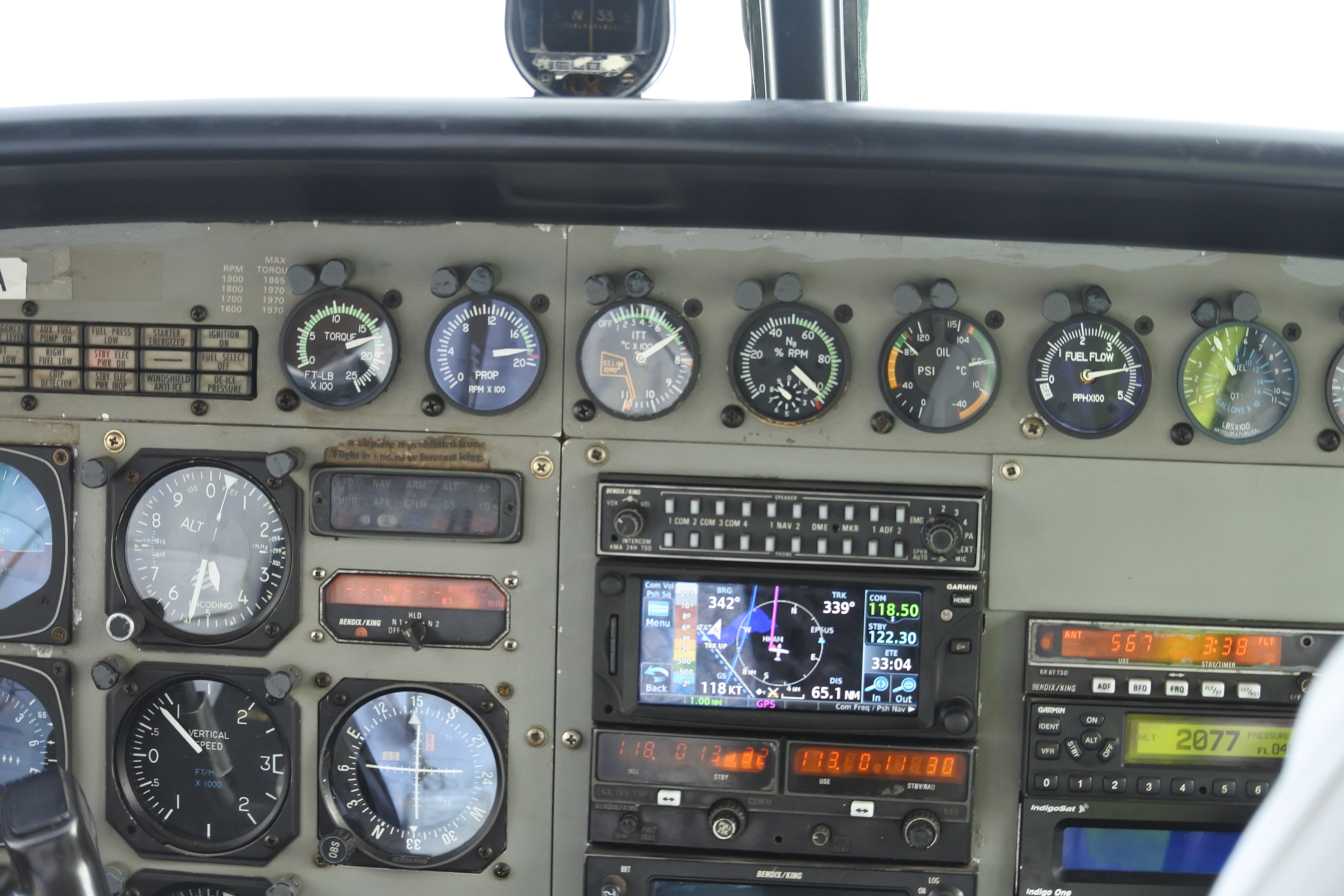 Full cockpit showing the location of the enlarged control panel