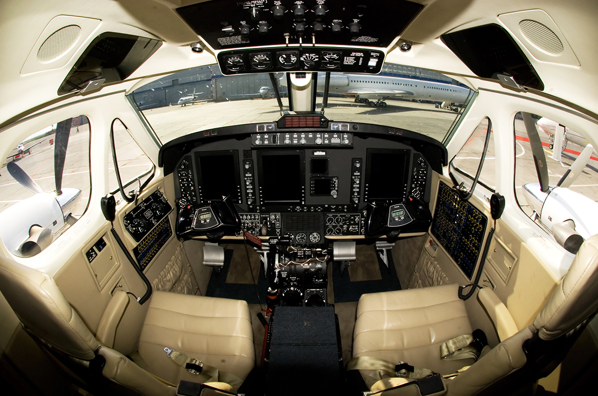 Full cockpit showing the location of the enlarged control panel