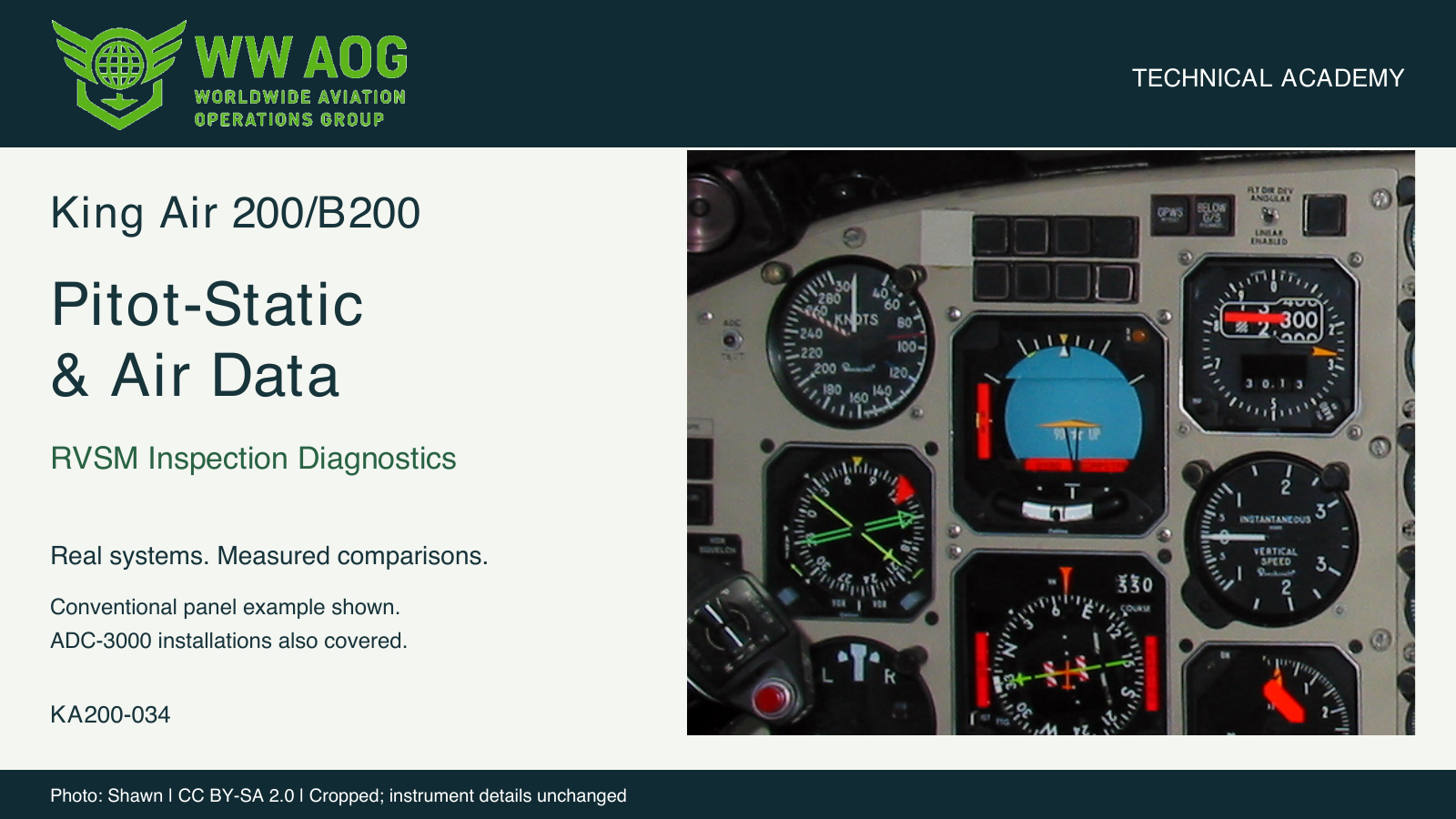 King Air 200/B200 Pitot-Static, Air Data and RVSM Inspection Diagnostics — WWAOG course cover