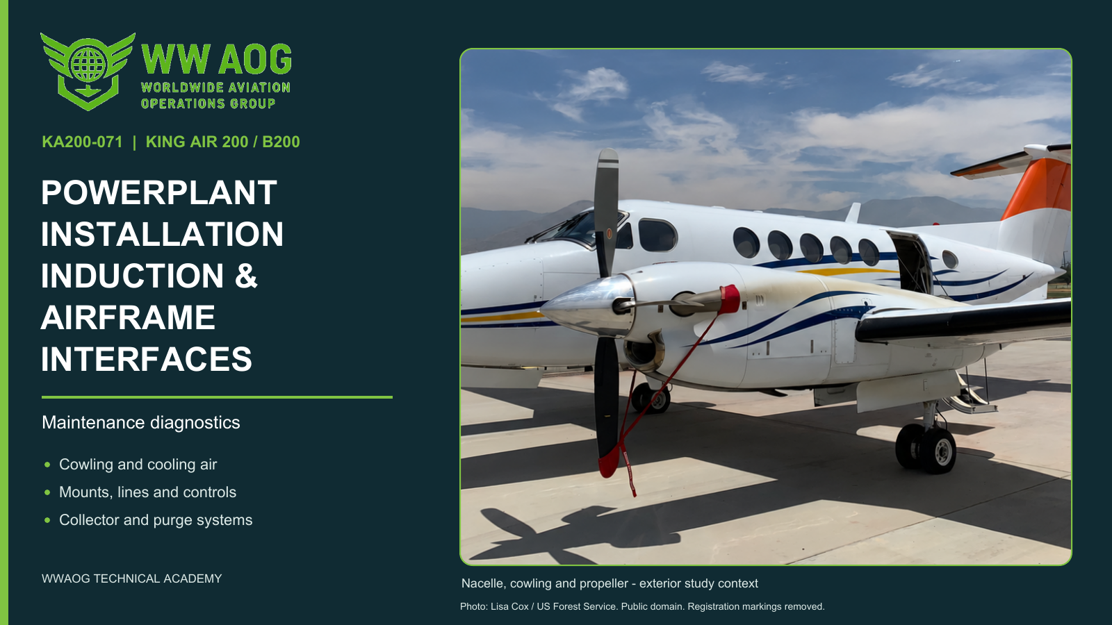 King Air 200/B200 Powerplant Installation, Induction and Airframe Interface Diagnostics — WWAOG course cover