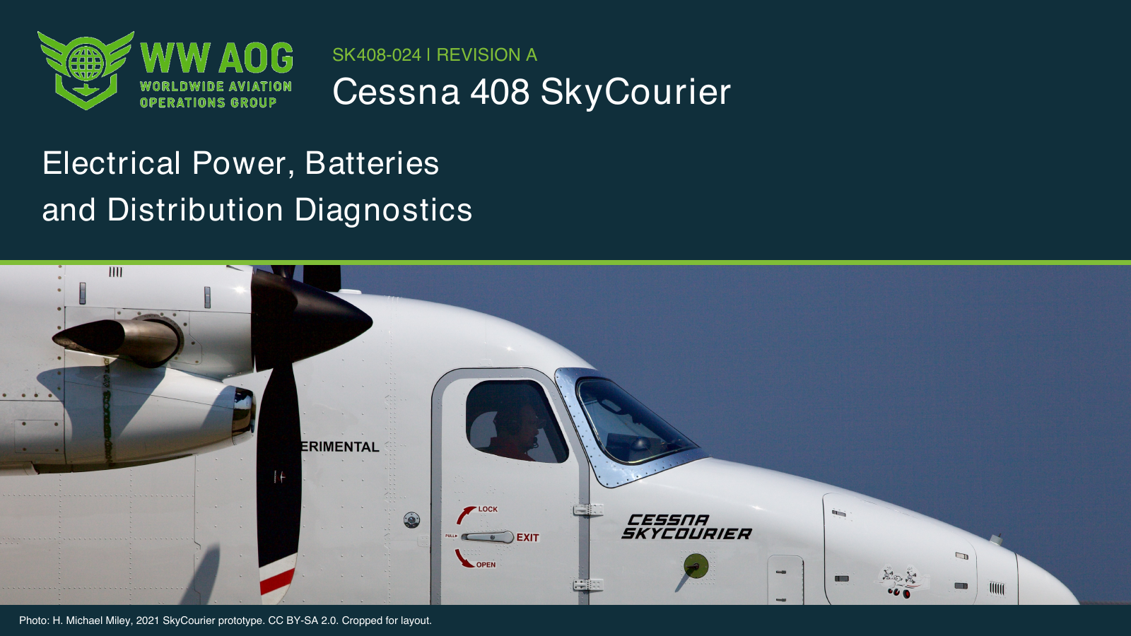 Cessna SkyCourier Electrical Power, Batteries and Distribution Diagnostics — WWAOG course cover