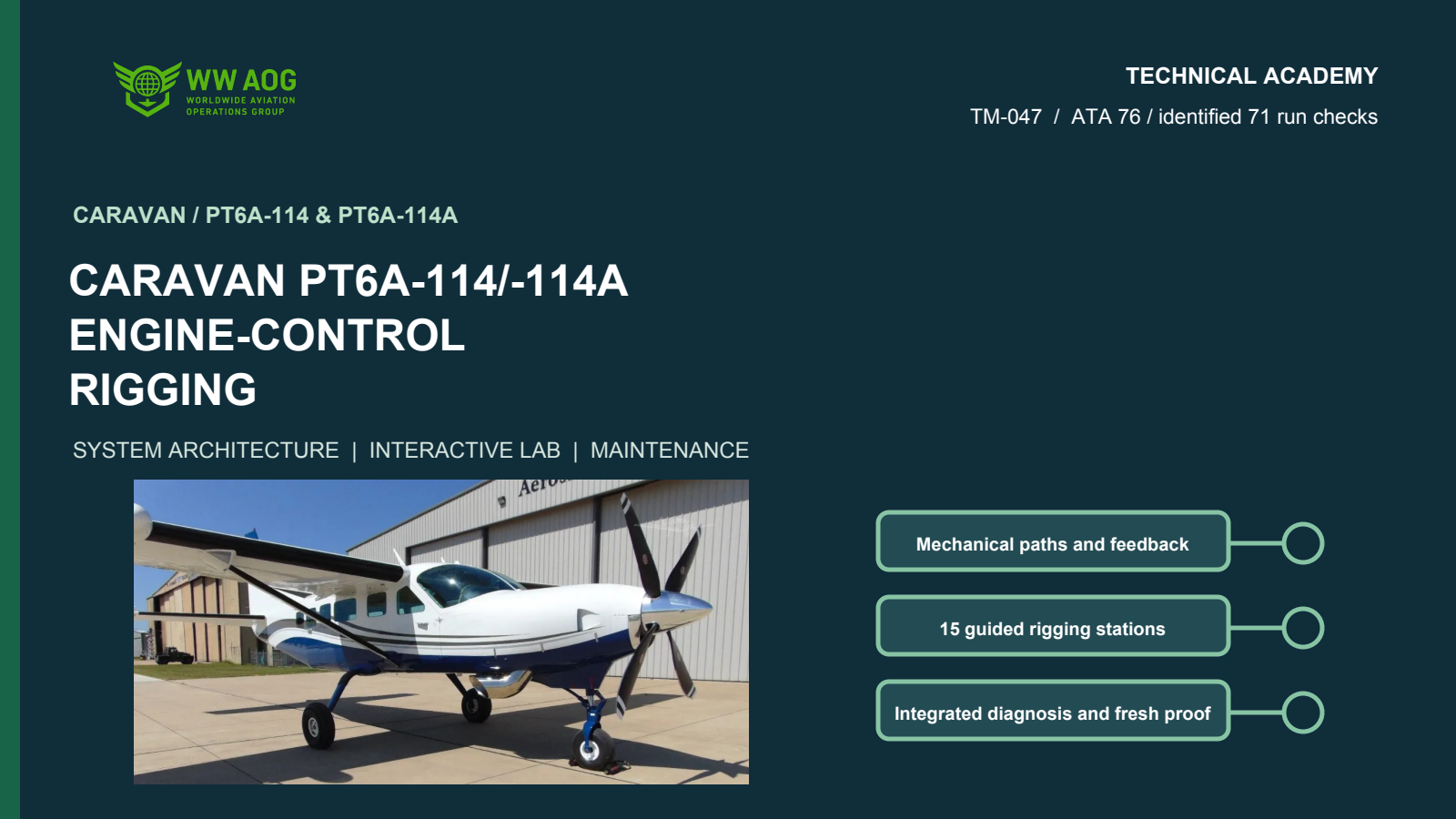 Caravan PT6A-114/-114A Engine-Control Rigging course cover