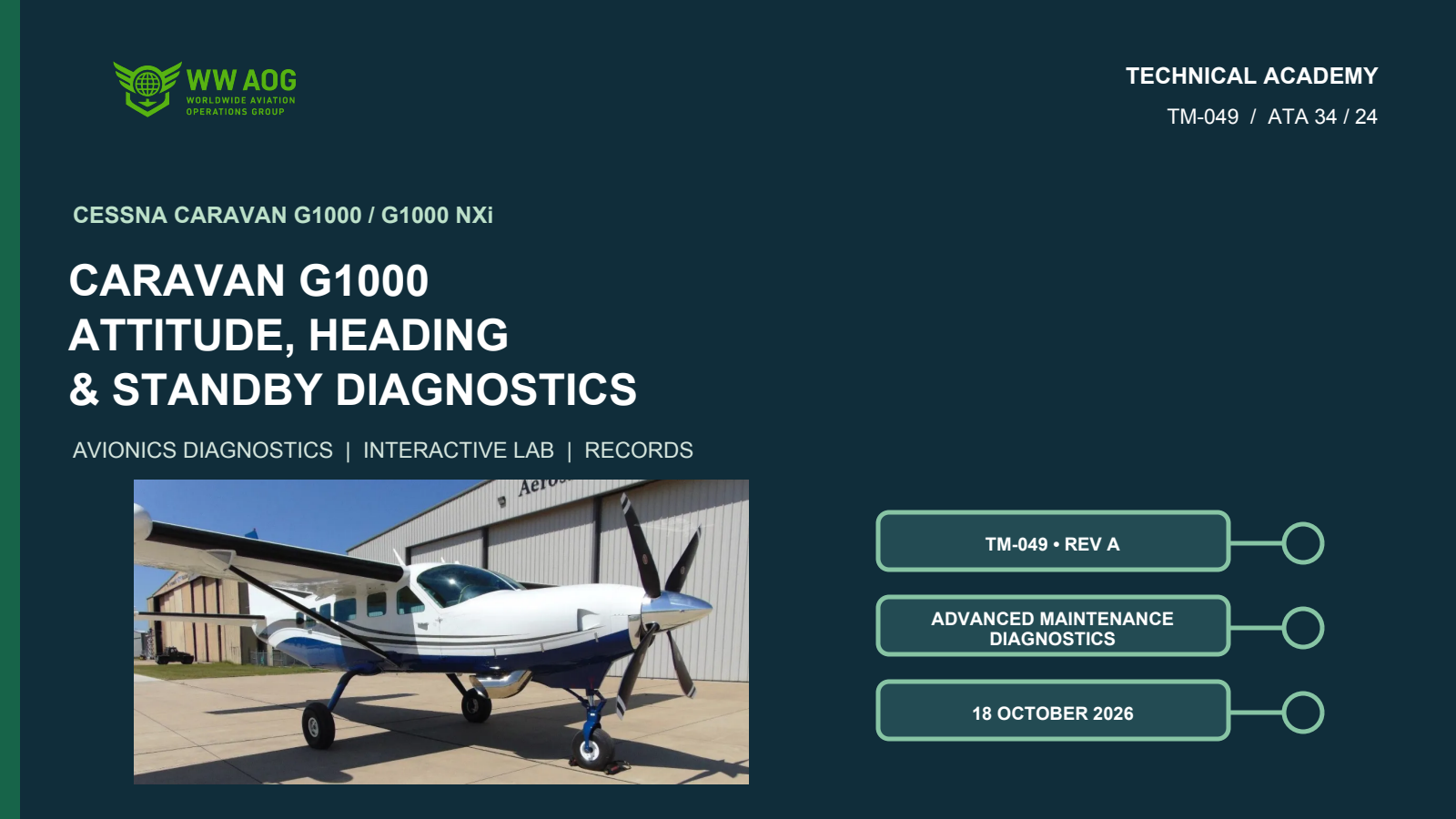 Caravan G1000 Attitude, Heading & Standby Diagnostics course cover