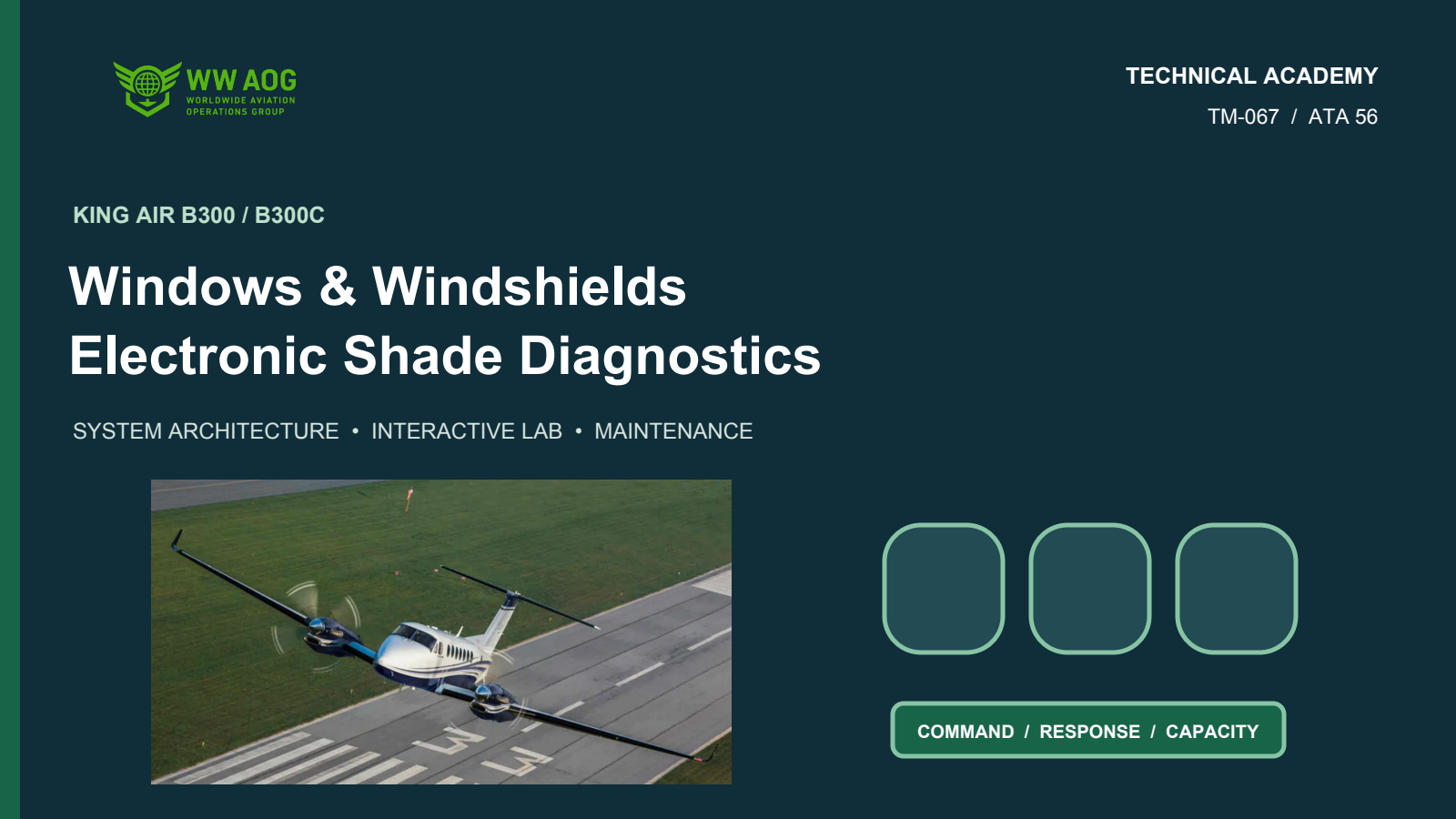 King Air Windows, Windshields & Electronic Shade Diagnostics course cover