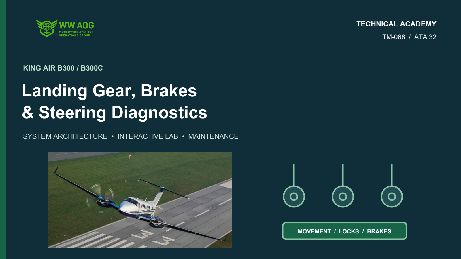 King Air Landing Gear, Brakes & Steering Diagnostics course cover