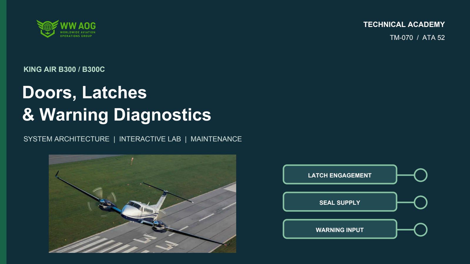 King Air Doors, Latches & Warning Diagnostics course cover
