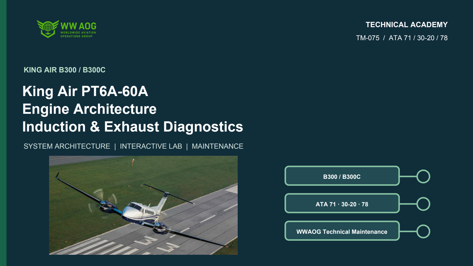 King Air PT6A-60A Engine Architecture, Induction & Exhaust Diagnostics course cover