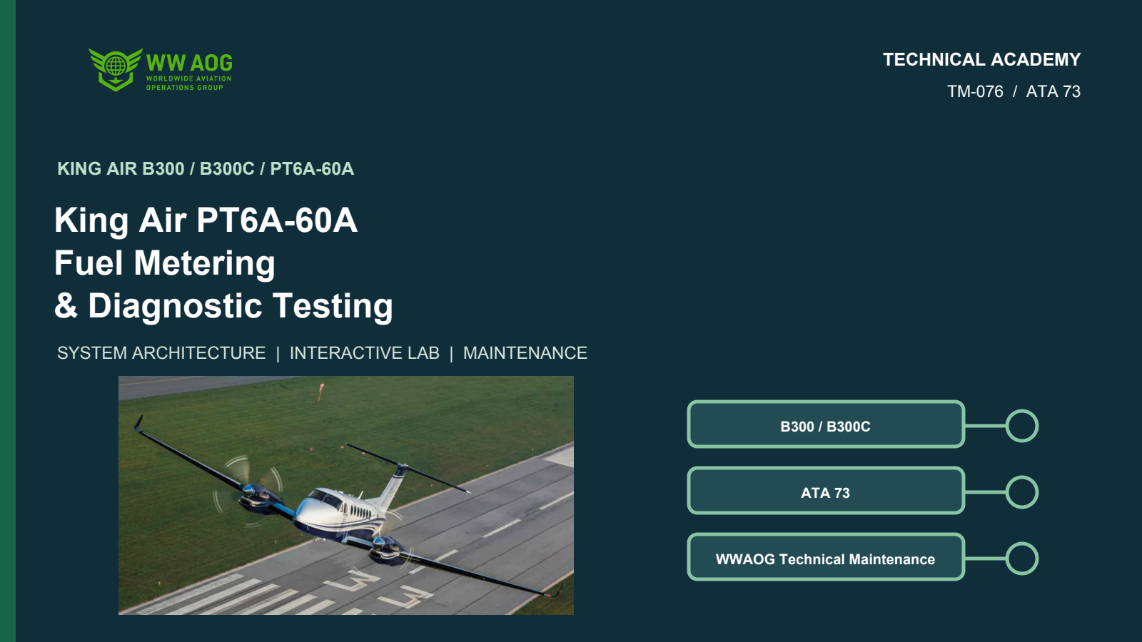 King Air PT6A-60A Fuel Metering & Diagnostic Testing — WWAOG course cover